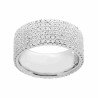 ANELLO FASCIA FASCIONE A SEI FILI CON ZIRCONI BIANCHI IN ARGENTO 925 GALVANICA RODIO
