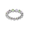 ANELLO TENNIS CIPOLLINA CON ZIRCONI MULTICOLOR PASTELLO IN ARGENTO 925 GALVANICA RODIO