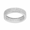 ANELLO FASCIA FASCIONE A QUATTRO FILI CON ZIRCONI BIANCHI IN ARGENTO 925 GALVANICA RODIO