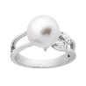 ANELLO SPILLA DA BALIA CON PERLA PENDENTE E ZIRCONI BIANCO IN ARGENTO 925 GALVANICA RODIO