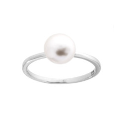 ANELLO CON PERLA MM 7.5 IN ARGENTO 925 GALVANICA RODIO