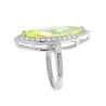 ANELLO MARQUISE QUARZO CITRINO CONTORNATO DA ZIRCONI BIANCHI IN ARGENTO 925 GALVANICA RODIO