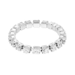 ANELLO TENNIS CON ZIRCONI BIANCHI IN ARGENTO 925 GALVANICA RODIO