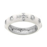 ANELLO ROSARIO CON SMALTO BIANCO E ZIRCONI BIANCHI IN ARGENTO 925 GALVANICA RODIO