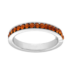 ANELLO ETERNITY VERETTA A GIRO CON ZIRCONI AMBRA MM 2 IN ARGENTO 925 GALVANICA RODIO