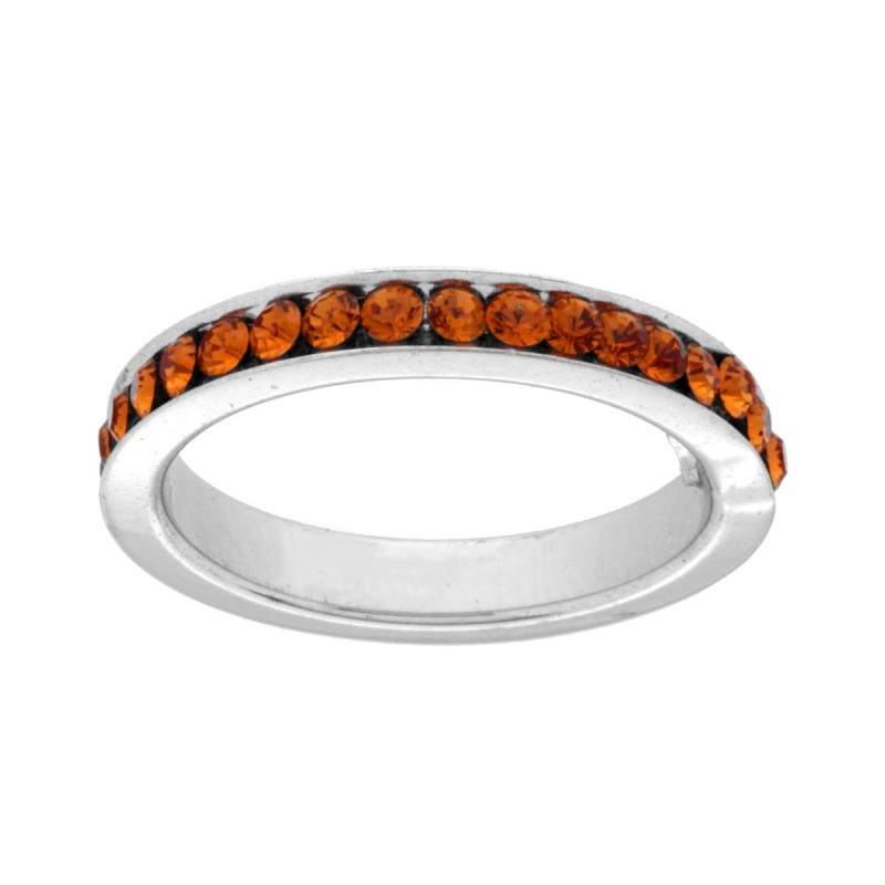 ANELLO ETERNITY VERETTA A GIRO CON ZIRCONI AMBRA MM 2 IN ARGENTO 925 GALVANICA RODIO
