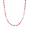 COLLANA ROSARIO MODELLO GIROCOLLO CM 50 CON GRANI MM 3.5 CRYSTAL ROSSO IN ARGENTO 925 GALVANICA ROSA
