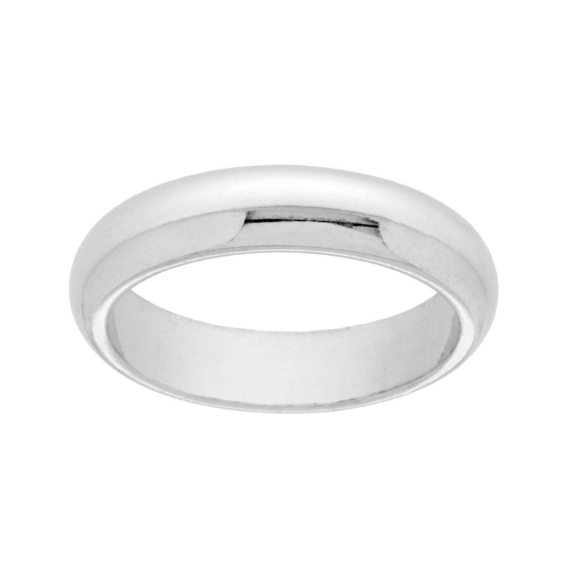 ANELLO FEDE CLASSICA BOMBATA LUCIDA MM 4,5 IN ARGENTO 925 GALVANICA RODIO