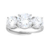 ANELLO TRILOGY CON CUBIC ZIRCONIA BIANCHI MM 6 E 8 IN ARGENTO 925 GALVANICA RODIO