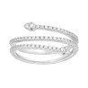 ANELLO MULTIFILO SERPENTE CON ZIRCONI BIANCHI IN ARGENTO 925 GALVANICA RODIO