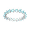 ANELLO ETERNITY VERETTA A GIRO CON ZIRCONI ACQUAMARINA CUORE IN ARGENTO 925 GALVANICA RODIO
