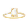 ANELLO SOLITARIO CON CUBIC ZIRCONIA BIANCO RETTANGOLARE IN ARGENTO 925 GALVANICA ORO