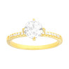 ANELLO SOLITARIO CON CUBIC ZIRCONIA BIANCO MM 6 IN ARGENTO 925 GALVANICA ORO