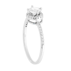 ANELLO SOLITARIO CON CUBIC ZIRCONIA BIANCO IN ARGENTO 925 GALVANICA RODIO