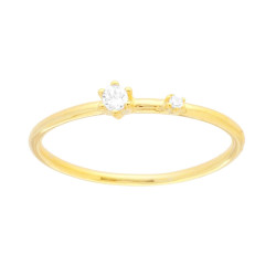 ANELLO SOLITARIO CON CUBIC ZIRCONIA BIANCO IN ARGENTO 925 GALVANICA ORO