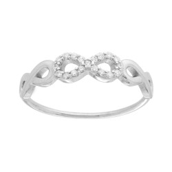 ANELLO INFINITO CON ZIRCONI BIANCHI IN ARGENTO 925 GALVANICA RODIO