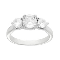ANELLO TRILOGY CON CUBIC ZIRCONIA BIANCO IN ARGENTO 925 GALVANICA RODIO