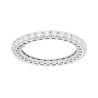 ANELLO ETERNITY VERETTA A GIRO CON CUBIC ZIRCONIA BIANCHI E MONTATURA CON CUORI IN ARGENTO 925 GALVANICA RODIO