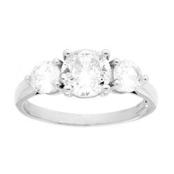 ANELLO TRILOGY CON CUBIC ZIRCONIA BIANCO MM 6 E 4 IN ARGENTO 925 GALVANICA RODIO