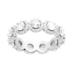 ANELLO ETERNITY VERETTA A GIRO CON CUBIC ZIRCONIA BIANCHI TONDI CONTORNATI DA CUBIC ZIRCONIA BIANCHI IN ARGENTO 925 GALVANICA RO