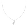 COLLANA CATENA FORZATINA DIAMANTATA UNICORNO CON CUBIC ZIRCONIA BIANCHI IN ARGENTO 925 GALVANICA RODIO