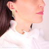 ORECCHINO LUNGO DUE ELEMENTI EAR CUFF DESTRO CHANDELIER CON CUBIC ZIRCONIA BIANCHI IN ARGENTO 925 GALVANICA ORO