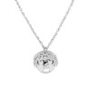 COLLANA CATENA FORZATINA CON CHIAMA ANGELI CON STELLE E CRYSTAL BIANCHI IN ACCIAIO