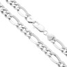 CATENA FIGARO ALTERNATA 3+1 PIATTA E VUOTA 180 SEZIONE MM 8.5 LUNGHEZZA CM 55 IN ARGENTO 925