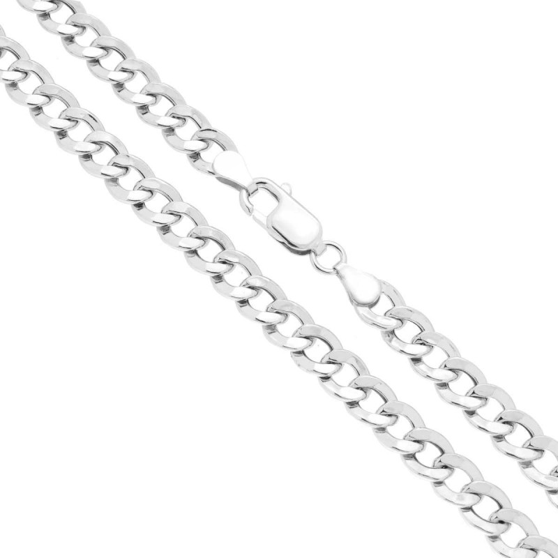 CATENA GRUMETTA PIATTA VUOTA 140 SEZIONE MM 6 LUNGHEZZA CM 60 IN ARGENTO 925