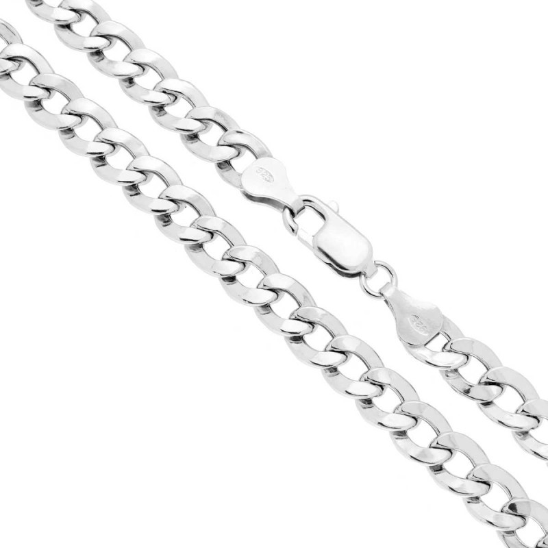 CATENA GRUMETTA PIATTA VUOTA 160 SEZIONE MM 6.5 LUNGHEZZA CM 50 IN ARGENTO 925
