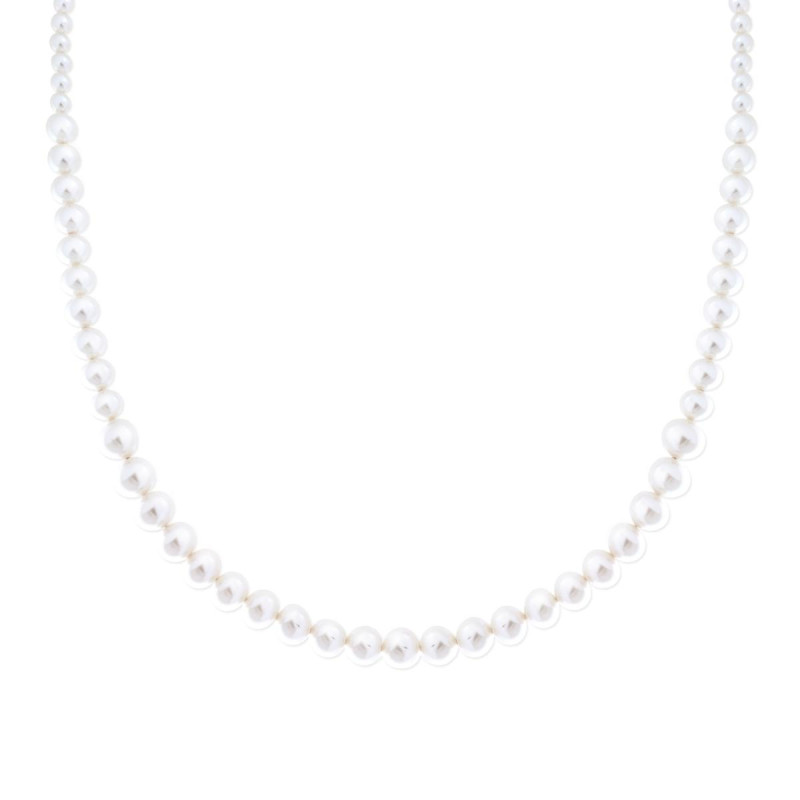 COLLANA PERLA DEGRADE IN VETRO PERLATO CON FILO E CHIUSURA IN ARGENTO 925 GALVANICA ORO