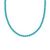 COLLANA TURCHESE MM 4 IN VETRO PERLATO CON FILO E CHIUSURA IN ARGENTO 925 GALVANICA ORO