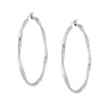 ORECCHINI CERCHIO LISCIO TORCHON MM 55 SEZIONE CANNA MM 3 IN ARGENTO 925 GALVANICA RODIO