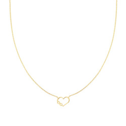 COLLANA CATENA FORZATINA DIAMANTATA CON CUORE E INFINITO IN ARGENTO 925 GALVANICA ORO