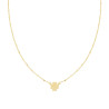 COLLANA CATENA FORZATINA CON CUBETTI DIAMANTATA E QUADRIFOGLIO PLAIN IN ARGENTO 925 GALVANICA ORO