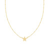 COLLANA CATENA FORZATINA DIAMANTATA CON CUBETTI E STELLA PLAIN IN ARGENTO 925 GALVANICA ORO