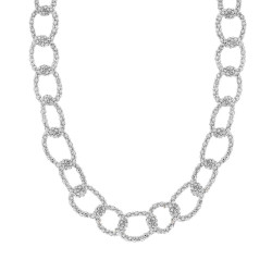 COLLANA CATENA MAGLIA COREANA DIAMANTATA IN ARGENTO 925 GALVANICA RODIO