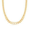 COLLANA CATENA GRUMETTA DEGRADE CON CUBIC ZIRCONIA BIANCHI IN ARGENTO 925 GALVANICA ORO
