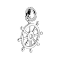 CIONDOLO TIMONE IN ARGENTO 925 GALVANICA RODIO
