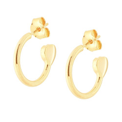 ORECCHINI CERCHIO CON CUORE IN ARGENTO 925 GALVANICA ORO