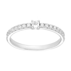 ANELLO VERETTA CON CUBIC ZIRCONIA BIANCHI IN ARGENTO 925 GALVANICA RODIO