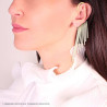 ORECCHINO LONG EAR CUFF SINISTRO CHANDELIER CON MULTIFILO TENNIS CUBIC ZIRCONIA BIANCHI IN ARGENTO 925 GALVANICA ORO