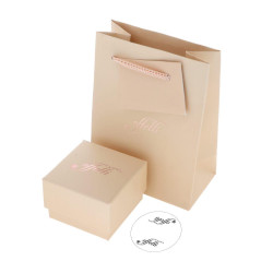 ASTUCCIO MULTIUSO PER GIOIELLI CM 5 X 5 H 4 COLORE CREMA CON SHOPPER INCLUSA BRAND EFFETTI