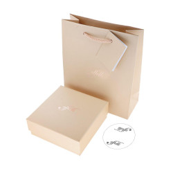 ASTUCCIO MULTIUSO PER GIOIELLI CM 9 X 9 H 4 COLORE CREMA CON SHOPPER INCLUSA BRAND EFFETTI
