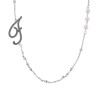 COLLANA CATENA ROLO CON PALLINE E PERLE BIANCHE CON LETTERA INIZIALE NOME GLITTER GRIGIO ACCIAIO E BRONZO