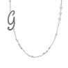 COLLANA CATENA ROLO CON PALLINE E PERLE BIANCHE CON LETTERA INIZIALE NOME GLITTER GRIGIO ACCIAIO E BRONZO