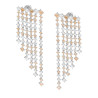 ORECCHINI CHANDELIER SEI FILI DEGRADE TENNIS CON CUBIC ZIRCONIA CHAMPAGNE E BIANCHI ALTERNATI IN ARGENTO 925 GALVANICA RODIO