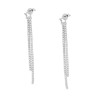 ORECCHINI LUNGHI DUE FILI TENNIS CON CUBIC ZIRCONIA BIANCHI E STELLA IN ARGENTO 925 GALVANICA RODIO