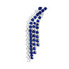 ORECCHINO LUNGO CHANDELIER QUATTRO FILI DEGRADE TENNIS CON CUBIC ZIRCONIA BLU ZAFFIRO E BIANCO IN ARGENTO 925 GALVANICA RODIO