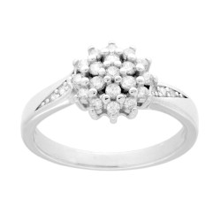 ANELLO SOLITARIO CON CUBIC ZIRCONIA BIANCO IN ARGENTO 925 GALVANICA RODIO